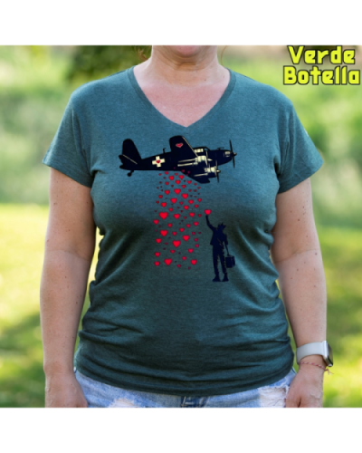 Camiseta Mujer Manga Corta - Bombardero De Corazones