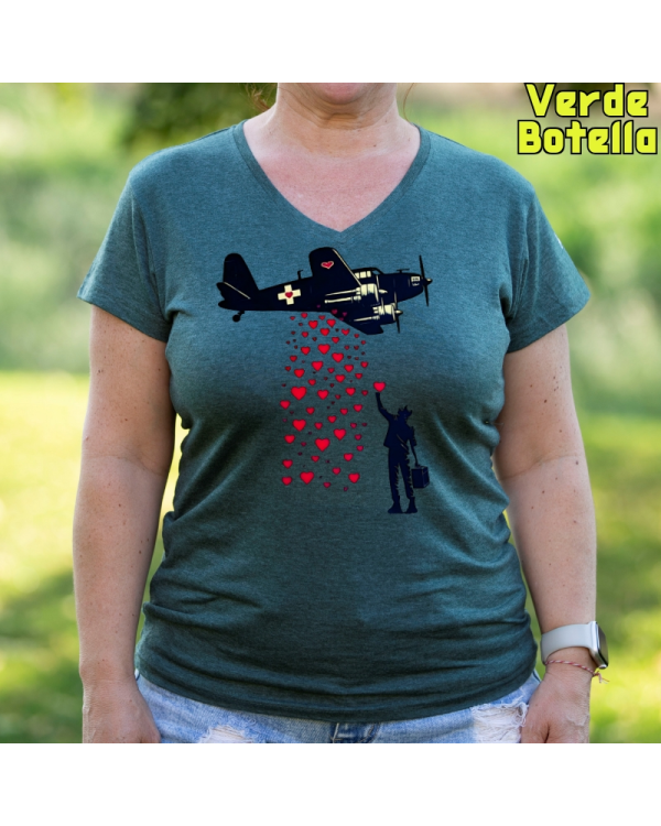 Camiseta Mujer Manga Corta - Bombardero De Corazones