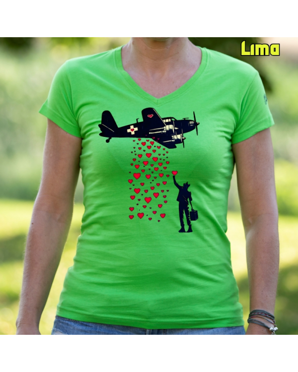 Camiseta Mujer Manga Corta - Bombardero De Corazones