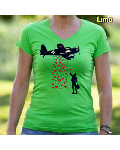 Camiseta Mujer Manga Corta - Bombardero De Corazones