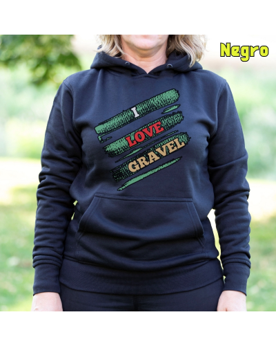 Sudadera mujer con capucha LOVE GRAVEL  La Kamiseta K Buskas