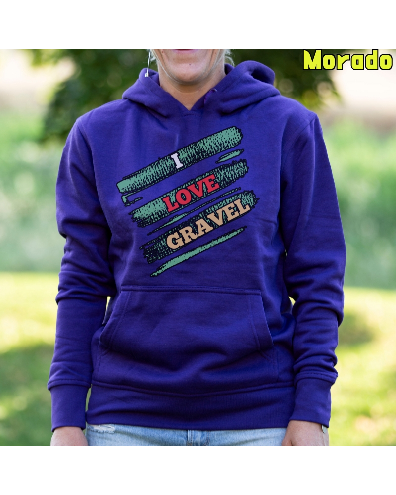 Sudadera mujer con capucha LOVE GRAVEL  La Kamiseta K Buskas