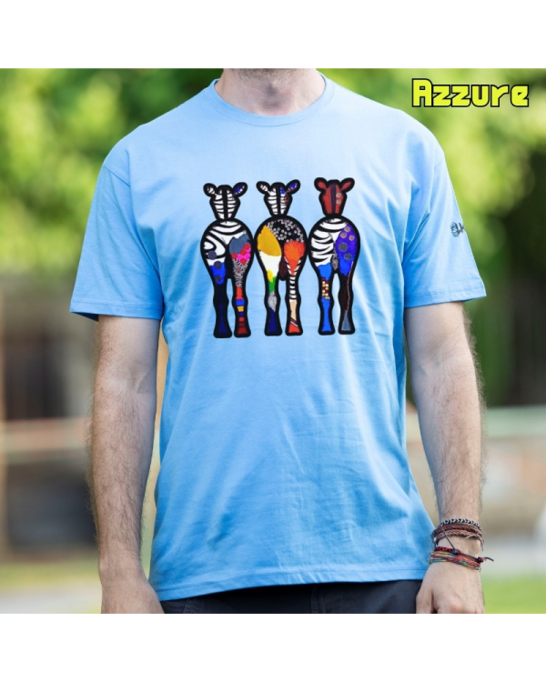 Camiseta Hombre Manga Corta - THREE COLORFUL ZEBRAS