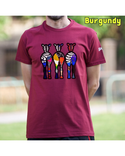 Camiseta Hombre Manga Corta - THREE COLORFUL ZEBRAS