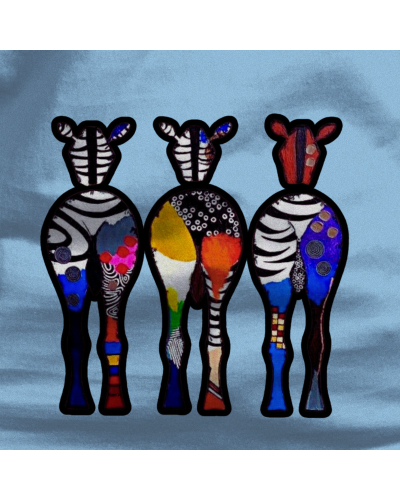 Three Colorful Zebras