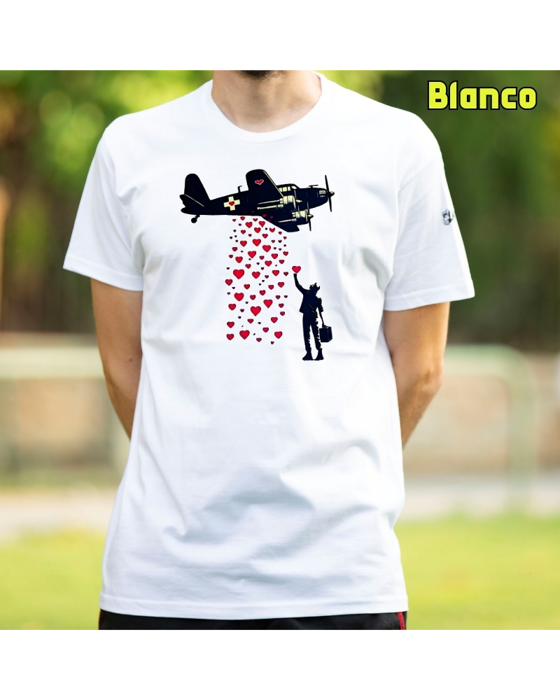 Camiseta Hombre Manga Corta - Bombardeo De Corazones