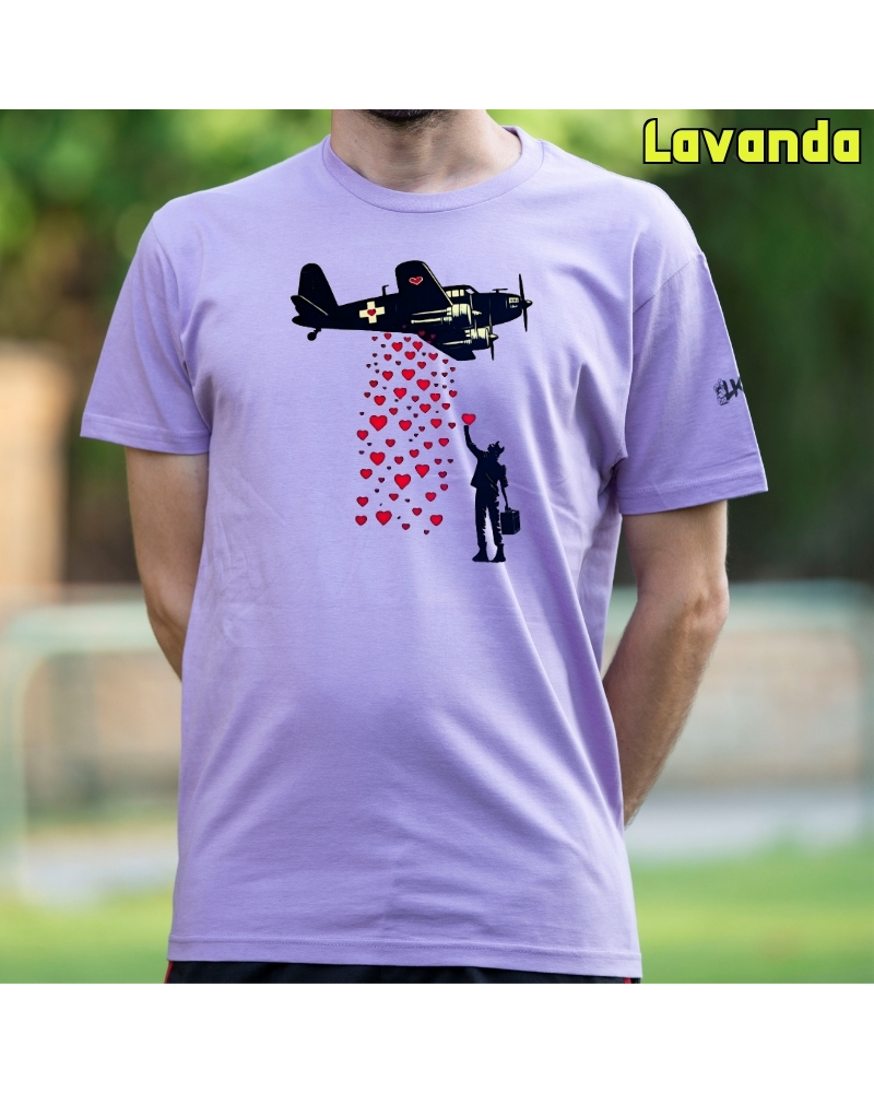 Camiseta Hombre Manga Corta - Bombardeo De Corazones