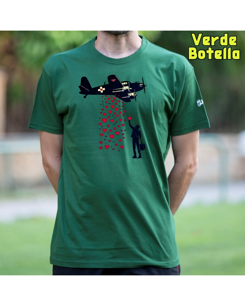 Bombardeo De Corazones - Camiseta Hombre Manga Corta
