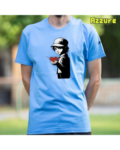 Camiseta Hombre Manga Corta-Corazon en Mano Azzure
