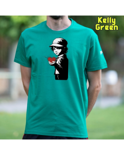 Camiseta Hombre Manga Corta-Corazon en Mano KellyGreen