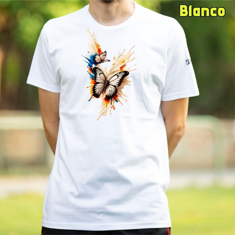 Camiseta Hombre Manga Corta - Mariposas