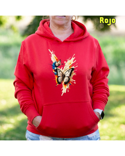 Sudadera mujer con capucha Mariposas