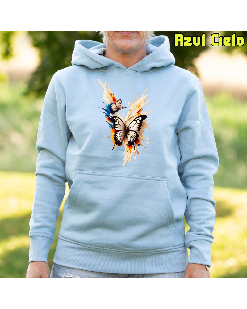 Sudadera mujer con capucha Mariposas