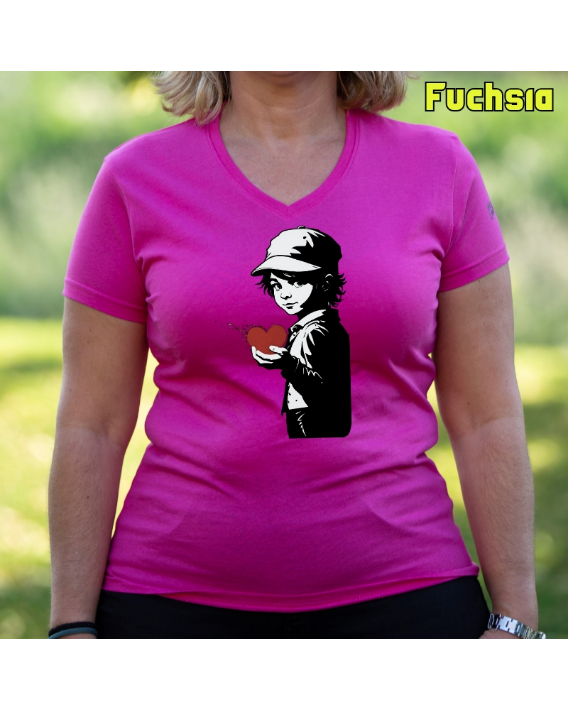 Camiseta Mujer Manga Corta -Corazón En Mano