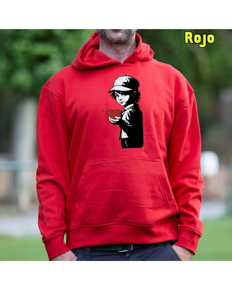 Sudadera hombre con capucha Corazón En Mano