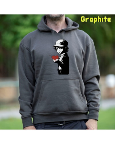 Sudadera Hombre Capucha-Corazon en Mano Graphite