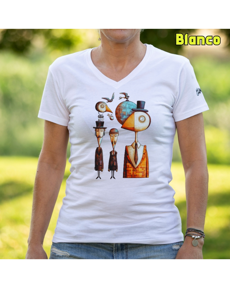 Pajaritos - Camiseta Mujer Manga Corta