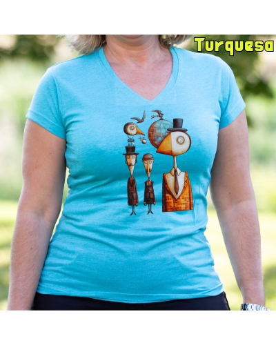 Camiseta Mujer Manga Corta - Pajaritos