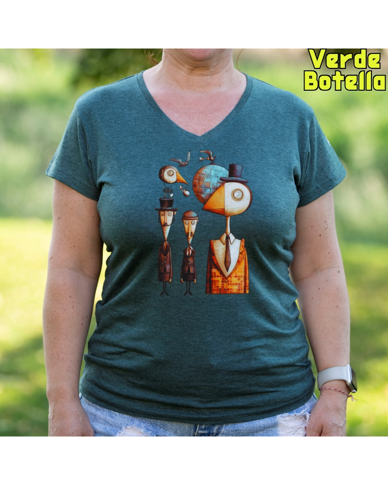 Pajaritos - Camiseta Mujer Manga Corta