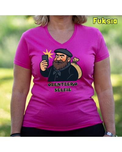 Emakumeen Kamiseta  - Olentzero Selfie