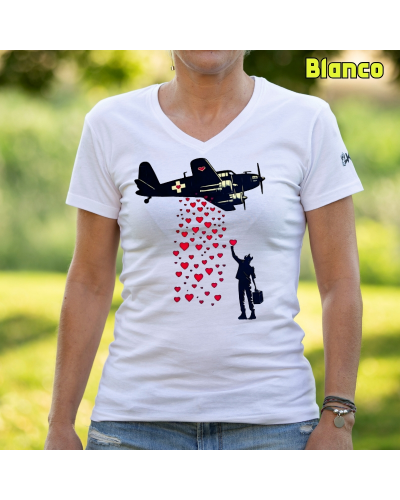 Camiseta Mujer Manga Corta - Bombardero De Corazones