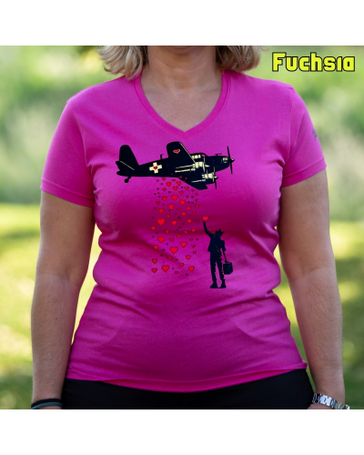 Camiseta Mujer Manga Corta - Bombardero De Corazones