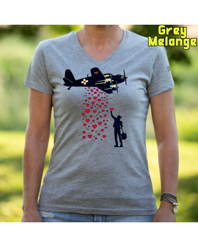 Camiseta Mujer Manga Corta - Bombardero De Corazones