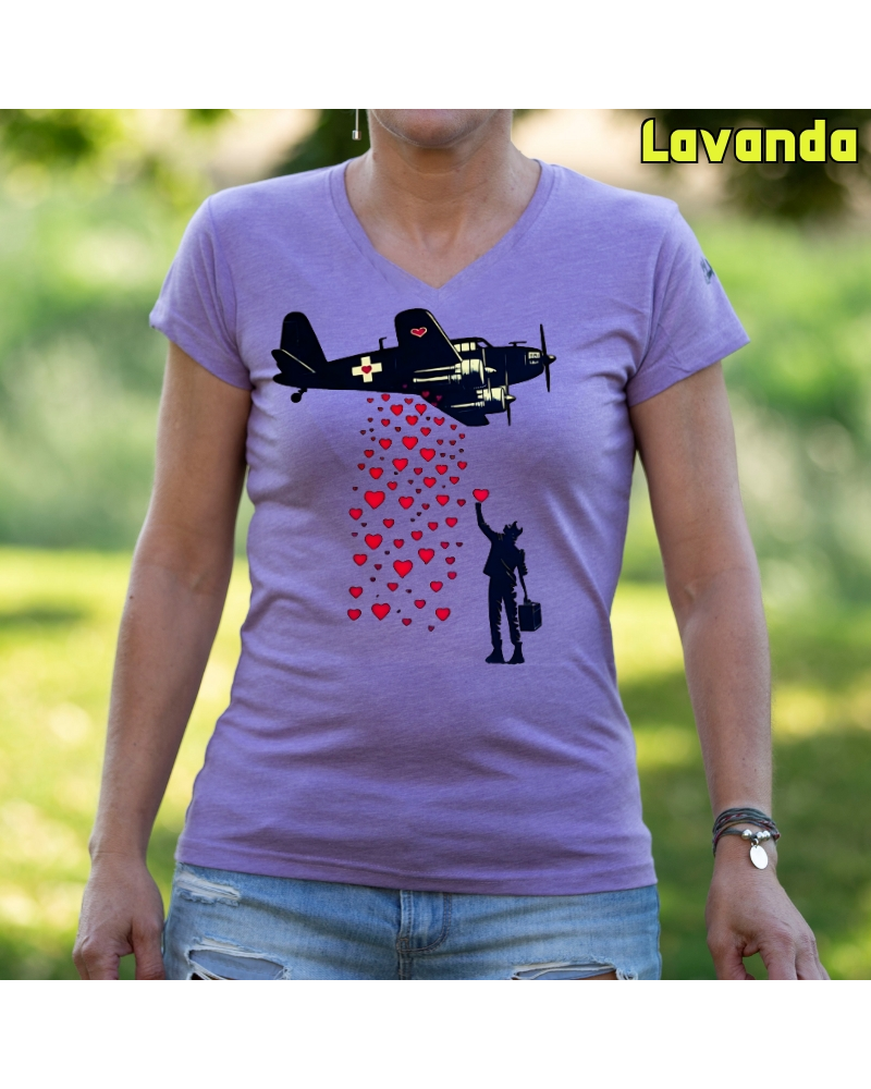 Bombardero De Corazones - Camiseta Mujer Manga Corta