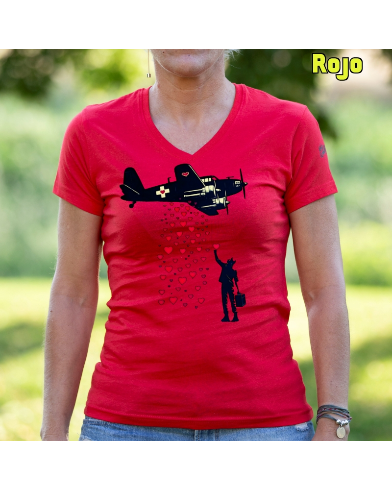 Bombardero De Corazones - Camiseta Mujer Manga Corta