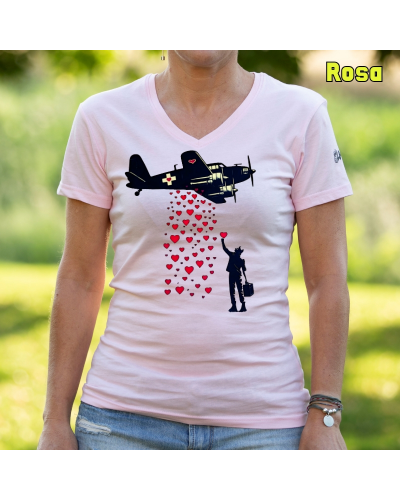 Camiseta Mujer Manga Corta - Bombardero De Corazones