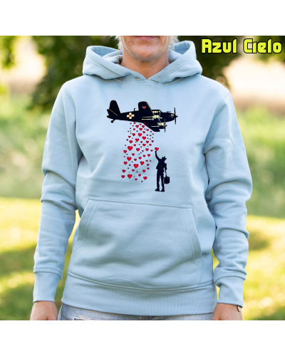 Bombardeo De Corazones - Sudadera mujer con capucha