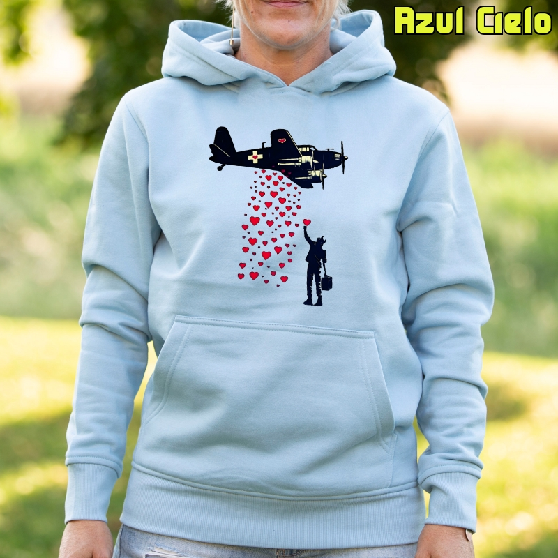 Bombardeo De Corazones - Sudadera mujer con capucha