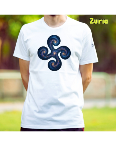 GizonKamiseta-Lauburu Galaxia Zuria