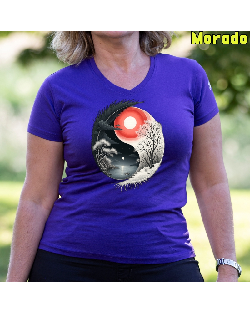 Ying Yang - Camiseta Mujer Manga Corta