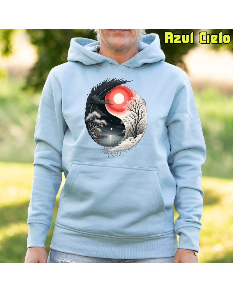 Ying Yang - Sudadera mujer con capucha