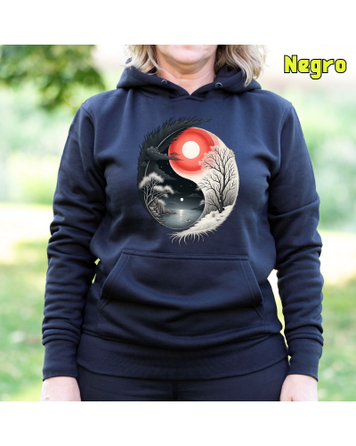 Ying Yang - Sudadera mujer con capucha