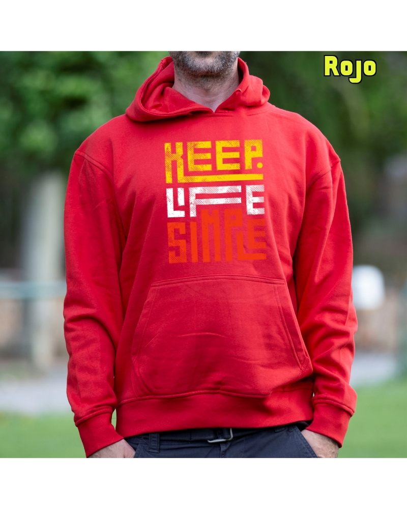 Sudadera hombre con capucha Keep Live Simple
