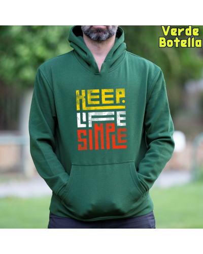 Sudadera hombre con capucha Keep Live Simple
