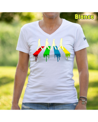Camiseta Mujer Manga Corta-The Four Blanco