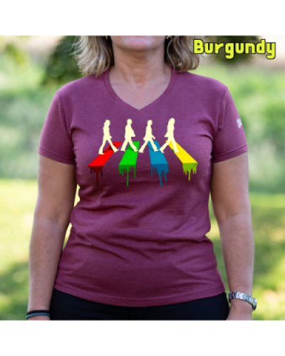 Camiseta Mujer Manga Corta-The Four Burgundy