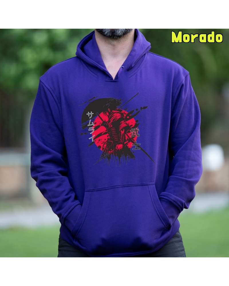 Sudadera hombre con capucha Red Samurai