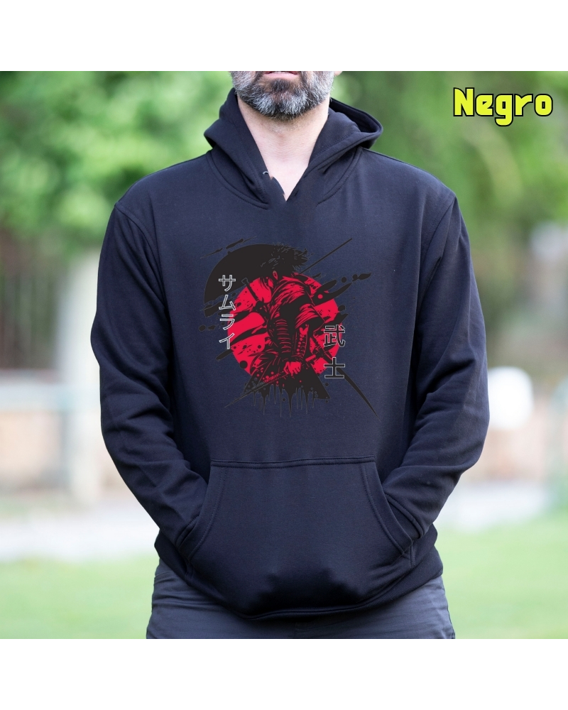 Sudadera hombre con capucha Red Samurai