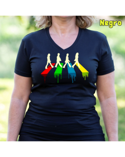 Camiseta Mujer Manga Corta-The Four Negro