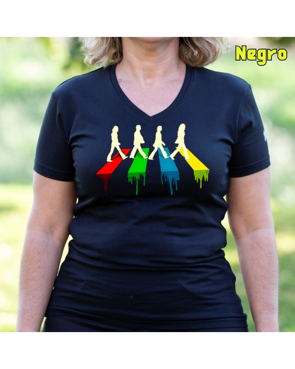 Camiseta Mujer Manga Corta-The Four Negro