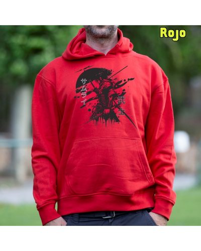 Sudadera hombre con capucha Red Samurai