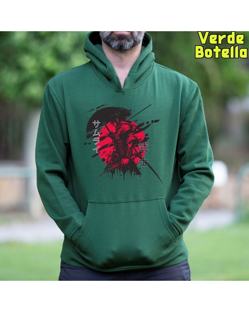 Sudadera hombre con capucha Red Samurai