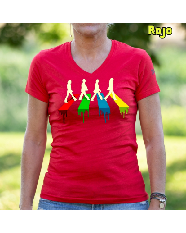 Camiseta Mujer Manga Corta-The Four Rojo