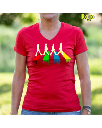 Camiseta Mujer Manga Corta-The Four Rojo