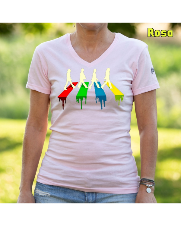 Camiseta Mujer Manga Corta-The Four Rosa