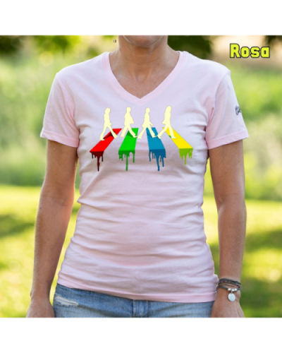 Camiseta Mujer Manga Corta-The Four Rosa